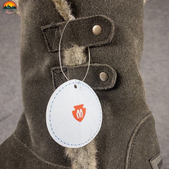 NWT Minnetonka Snow Boots Gray Leather Water Resistant Side Zip Women's Size 10 - Picture 9 of 15